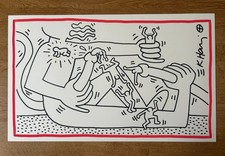Keith Haring original drawing Foundation Seals CIRCA 1989 picture