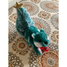 Vintage Applause Woodland Holiday Teal Green Squirrel Christmas Tree Star Plush picture