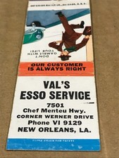 Vintage Val's Esso Service - New Orleans, LA - Matchcover, Matchbook picture
