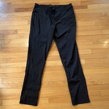 American Tall Men's Black Solid Flat Front Pants w/ Pockets, 38x36 lightweight picture