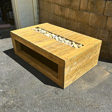 Wood Rectangular Coffee Table 60x36x30 Brown Pebble Inlay Top. I will deliver. picture