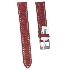 Breitling Red Lizard Stiched Leather Watch Strap 16mm Lagarto Rojo 124Z picture