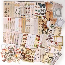200PCS Vintage Scrapbook Supplies Junk Journal Paper Stickers Ephemera Pack picture