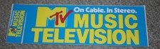 Vintage 1980s MTV “Music Television” Bumper Sticker • On Cable In Stereo  picture