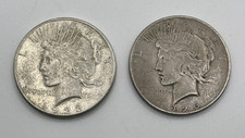 Lot of 2 Peace Silver Dollars 90% silver 1923-S, 1926-S picture