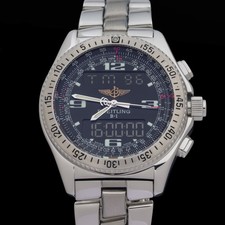 Breitling B-1 A68362 Black Dial 44mm Stainless Steel Digital Men's Watch picture