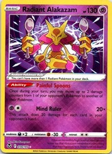 Radiant Alakazam 059/195 Radiant Silver Tempest Pokemon Holo Near Mint picture