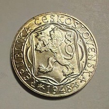 1948 Czechoslovakia 100 Korun Silver BU Charles University KM#32 picture