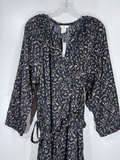 H&M Women's Black Floral Long Sleeve Maxi Dress XL picture