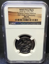 2020-W Tallgrass Prairie V75 Quarter NGC MS66 First Week of Discovery picture