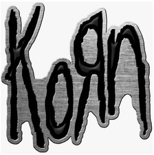 Official KORN Logo Large Metal Pin Badge NEW ON CARD picture