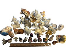 Huge Lot If Vintage Ceramic Kittens Signed Unsigned And Adorable  picture