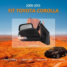 For 09-13 Toyota Corolla Original Side Mirrors Folding Pair Black Heated 9 Pins picture