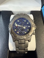 Mens FOSSIL Blue Speedway TI-5010 Titanium Chronograph Quartz Watch Works Great picture