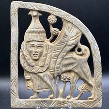 Very Unique Ancient Near Eastern Stone Panel With Winged Anunaki Figure picture