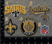 LOT OF 5 NEW ORLEANS SAINTS NFL FOOTBALL IRON ON EMBROIDERED PATCH SEE PHOTOS picture