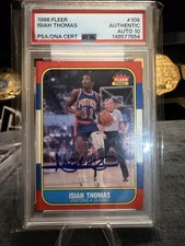 1986-87 Fleer Isiah Thomas #109 (RC) - On Card Auto - PSA Auto 10 picture