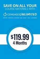 Cengage Unlimited, 1 term (4 months) Printed - CD-ROM, by Cengage - Very Good p picture