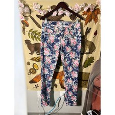 Seven7 Skinny Jeans Womens 8 Blue Floral Print Slim Fit Denim picture