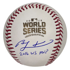 Ben Zobrist Signed Auto 2016 World Series Baseball w 2016 WS MVP Beckett BAS COA picture
