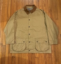 Barbour Jacket Mens XL Beige Lightweight Beaufort Rain Coat Country Outdoor picture