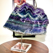 5.53lb Natural colored fluorite slices polished/polished spiritual healing picture