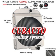 3-Row Aluminum Radiator w/Cap For Oliver 1550 1550 1555 1600 1650 1655 163342AA picture
