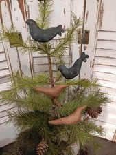  Primitive Folk Art  Set Of 4 Birds ORNAMENT doll picture