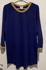 LuLaroe RANDY T-shirt Royal Blue & Yellow Accent XL picture