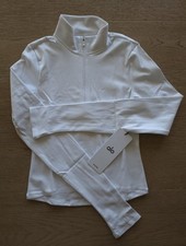 ALO Softsculpt Precision 1/4 Zip Long Sleeve Women's White Top Small NWT $118 picture