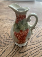 VTG Decor Mini Pitcher Or Ewer Hand Painted 5” Decorative Pale Green Glaze picture