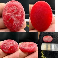 Roman Rare Old  Intaglio Carved Winged Figure Oval Seal Stone Amulet Ancient picture