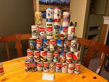 NICE LOT OF VINTAGE  CANS..mostly all steel.$$$$ 34  in all..free shipping picture
