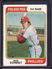 MIKE SCHMIDT 1974 Topps #283 2nd Year Philadelphia Phillies Creased picture