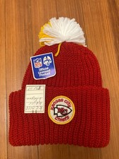 Vintage 1970s Era Logo Kansas City Chiefs Knit Beanie Hat NFL KC Winter Football picture