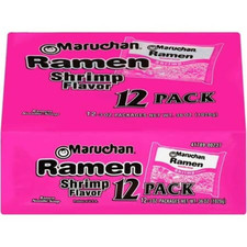 (24 pack) Maruchan Ramen Noodle Shrimp Flavor Soup, 3 oz, 12 Count Shelf Stable. picture