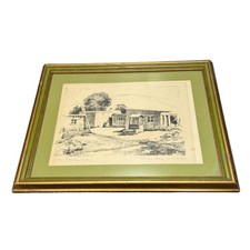 Vintage 1925 C A Seward New Mexican Well Lithograph Print Signed 1/45 Santa Fe picture