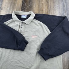 Vintage Reebok Golf Sweatshirt Mens XXL Beige Black Pink Logo Collared Sweater picture