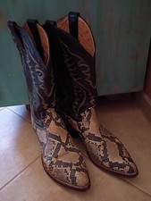 Vintage Justin Men's Western Boots Leather and Python 9 1/2D Very Good Condition picture
