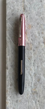 Vintage Wearever Fountain Pen Lever Fill Black & Rose-Gold  XF Steel Nib Working picture