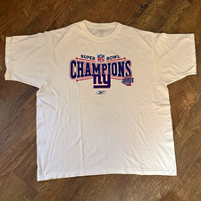 Reebok New York Giants Super Bowl XLII Champions White T-Shirt, XL picture