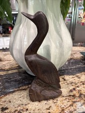 Vintage Hand Carved Ironwood Standing Bird  11” Tall Duck picture