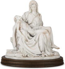 Pieta Statue - Michelangelo’S Pietà Replica Sculpture - Hand Painted Marble picture