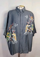 New Dilemma New York Womens One Size Abstract Picasso Oversized Poet Shirt NWT picture