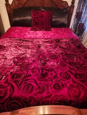 Rare Collectible VTG Victoria's Secret Home Velvet Rose/Satin Comforter, Pillow  picture
