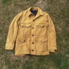 True Vintage  1960s Mens Pendleton Winter Coat Mustard Yellow Wool Jacket Medium picture