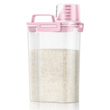 TBMax Rice Storage Container 5 6.2 inches (L) x 12.3 (H), 3Qt/Pink picture