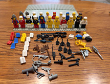 Vintage 1980s LEGO 21 Minifigures Lot Astronaut Officer Knight Accessories picture
