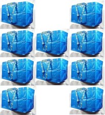 IKEA 10 X LARGE BLUE BAGS Shopping Bag Laundry Storage Travel Tote FRAKTA picture