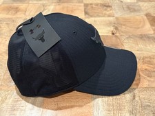 NWT Under Armour Project Rock Trucker Hat Cap Black Brahma Bull Gym Snapback picture